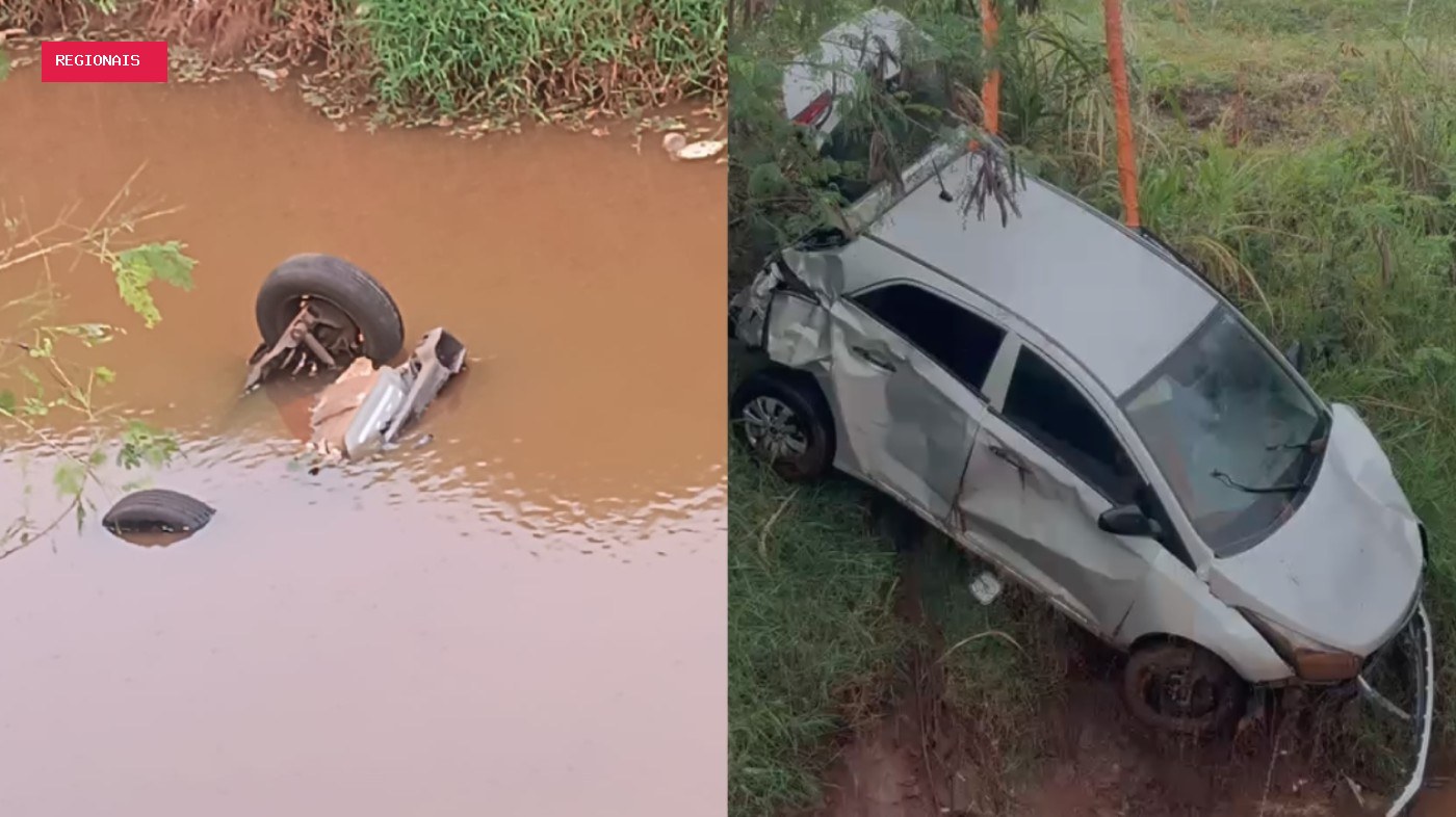 Pedestre vê roda para fora da água, e bombeiros encontram três mulheres mortas em carro submerso em canal