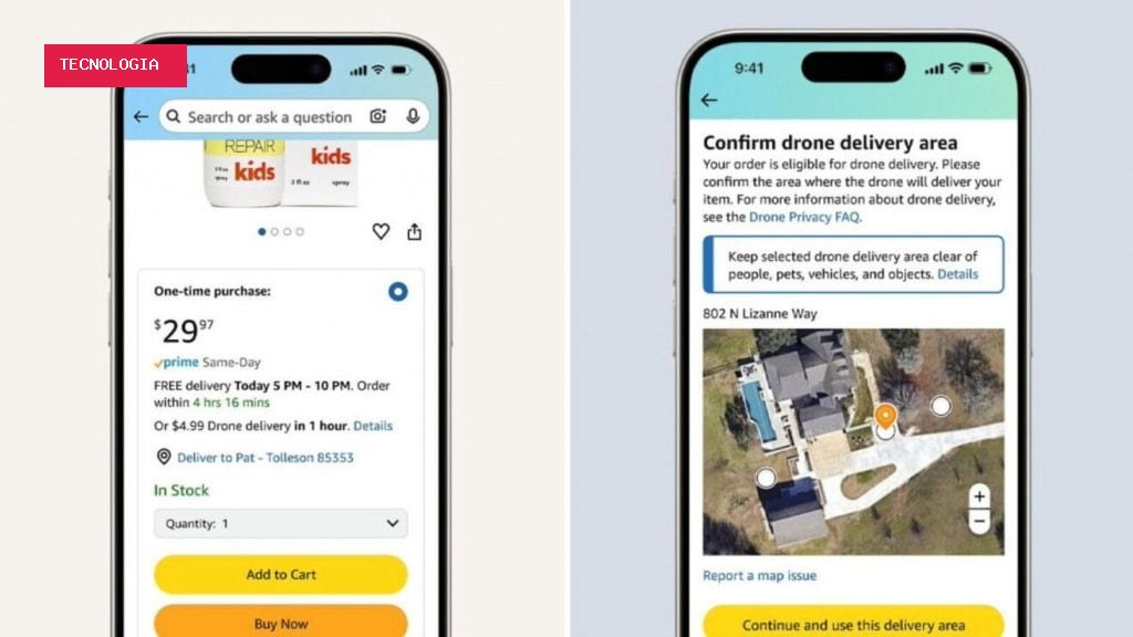 Amazon vai levar entregas por drones a quase 500 cidades dos EUA até o fim de 2026