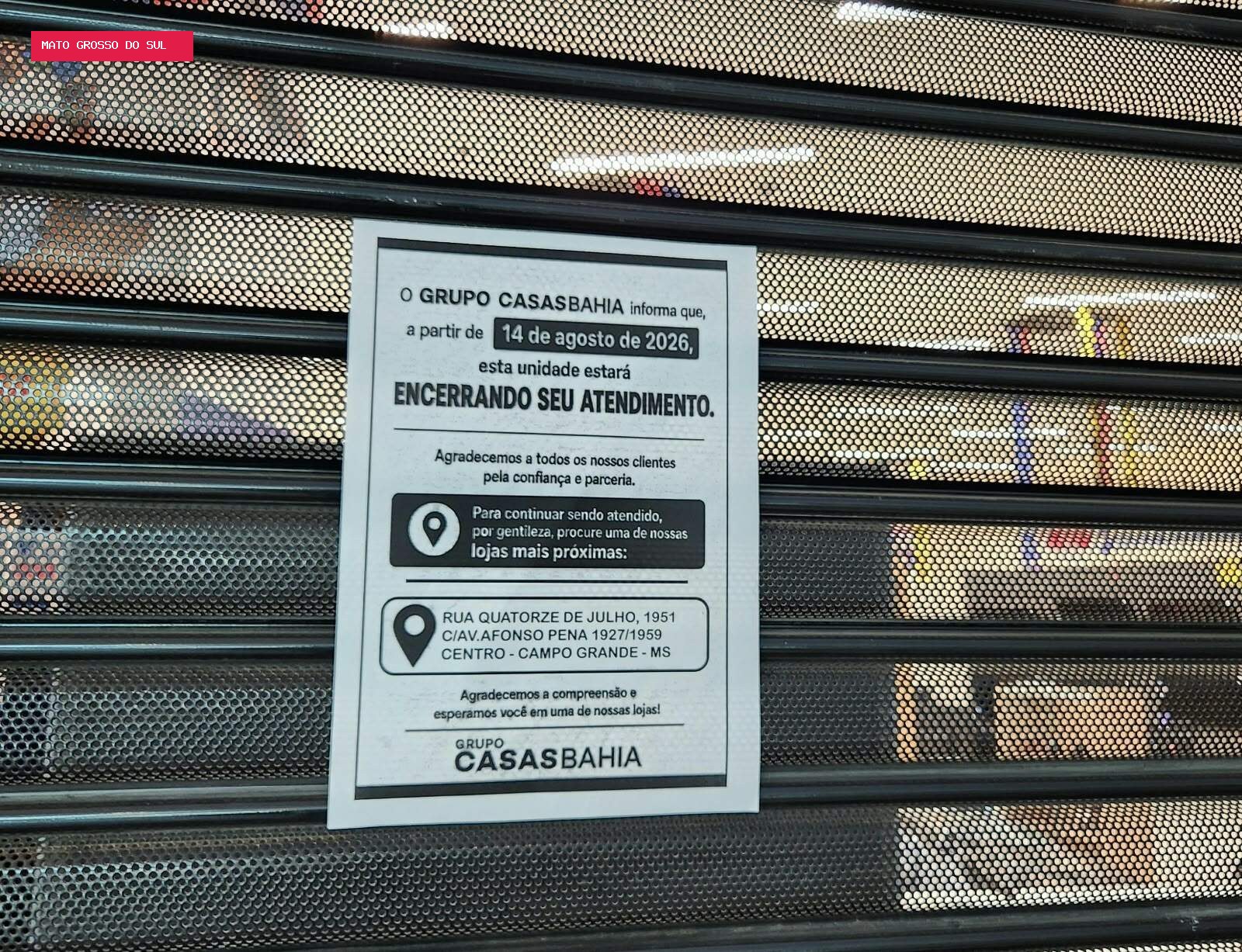 Justiça suspende demissões da Casas Bahia e decisão alcança trabalhadores de MS