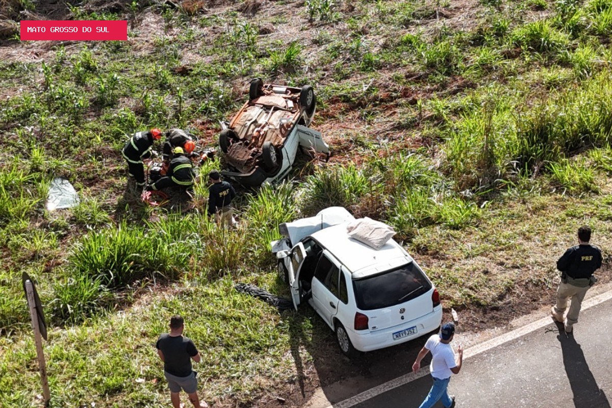 Acidente com seis vítimas deixa uma pessoa morta na BR-376 em MS