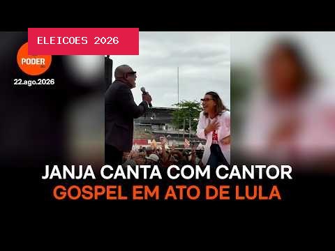 De olho nos evangélicos, Janja canta com cantor gospel em ato de Lula