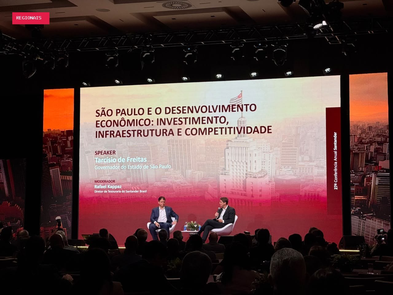 'Aposto muito no contrato de concessão da Sabesp', diz Tarcísio ao defender privatizações em evento com