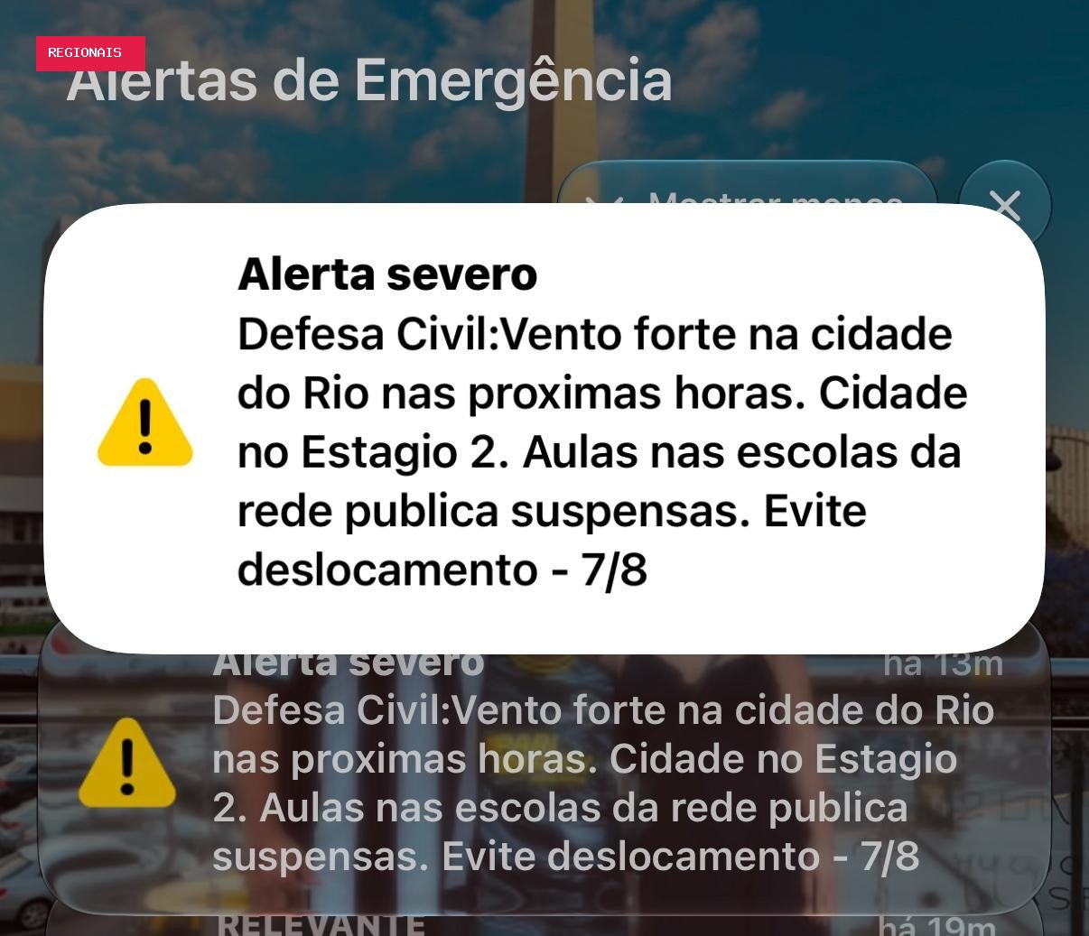 Veja como se cadastrar para receber alerta detalhado da Defesa Civil