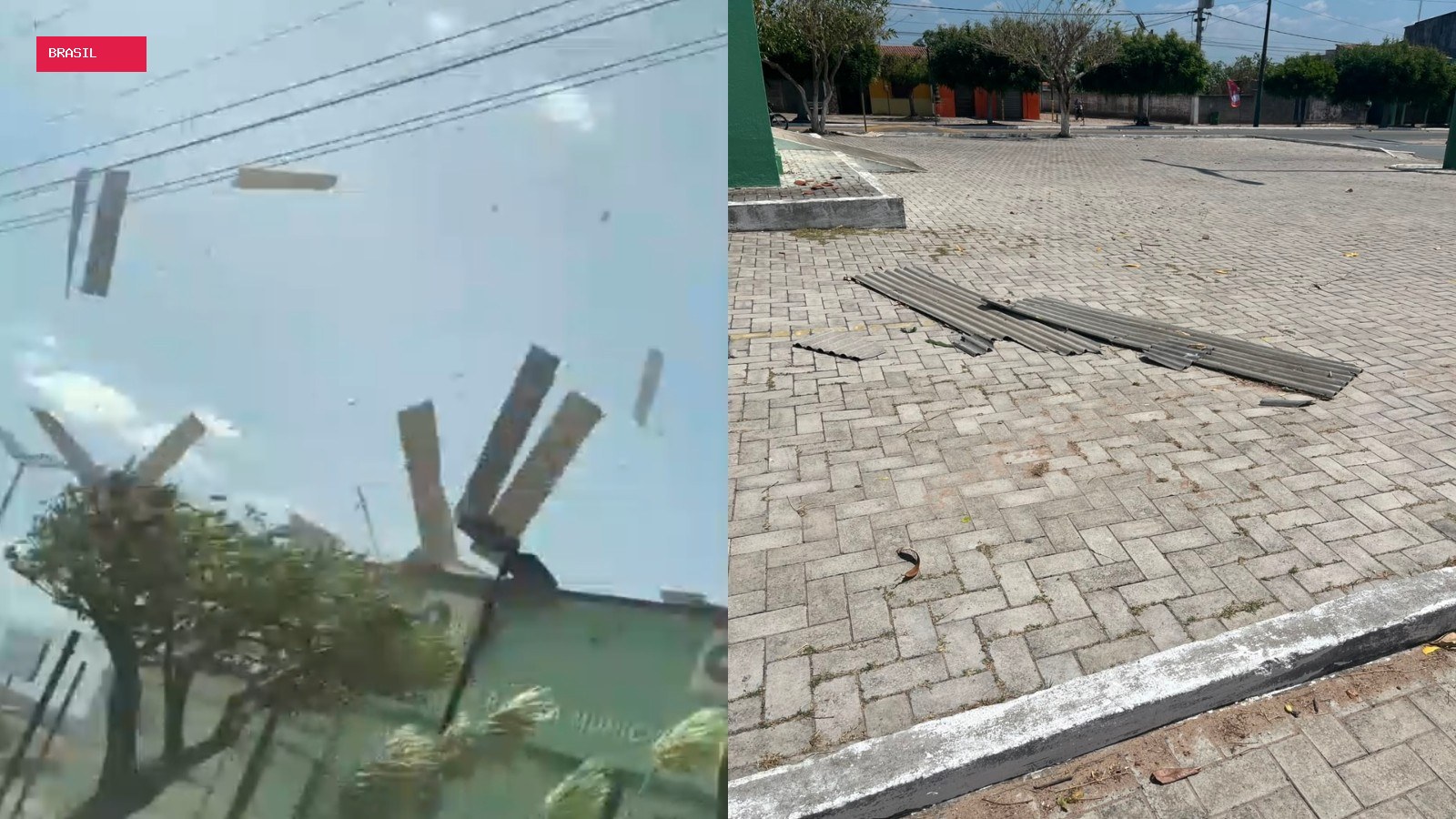 Redemoinho arranca telhado de Câmara Municipal no interior do Ceará