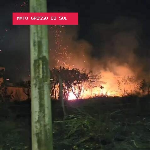 Incêndio atinge área de mata e forma fumaça densa no Nova Campo Grande