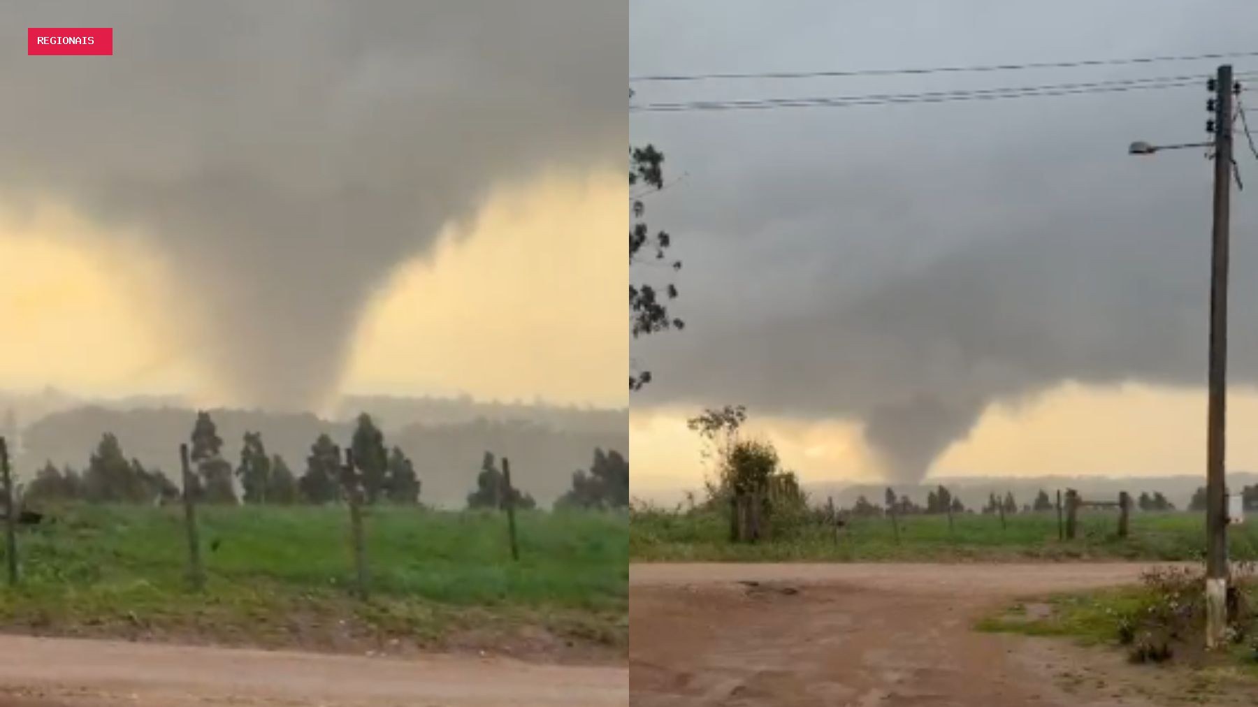 Tornado causa destruição no Paraná