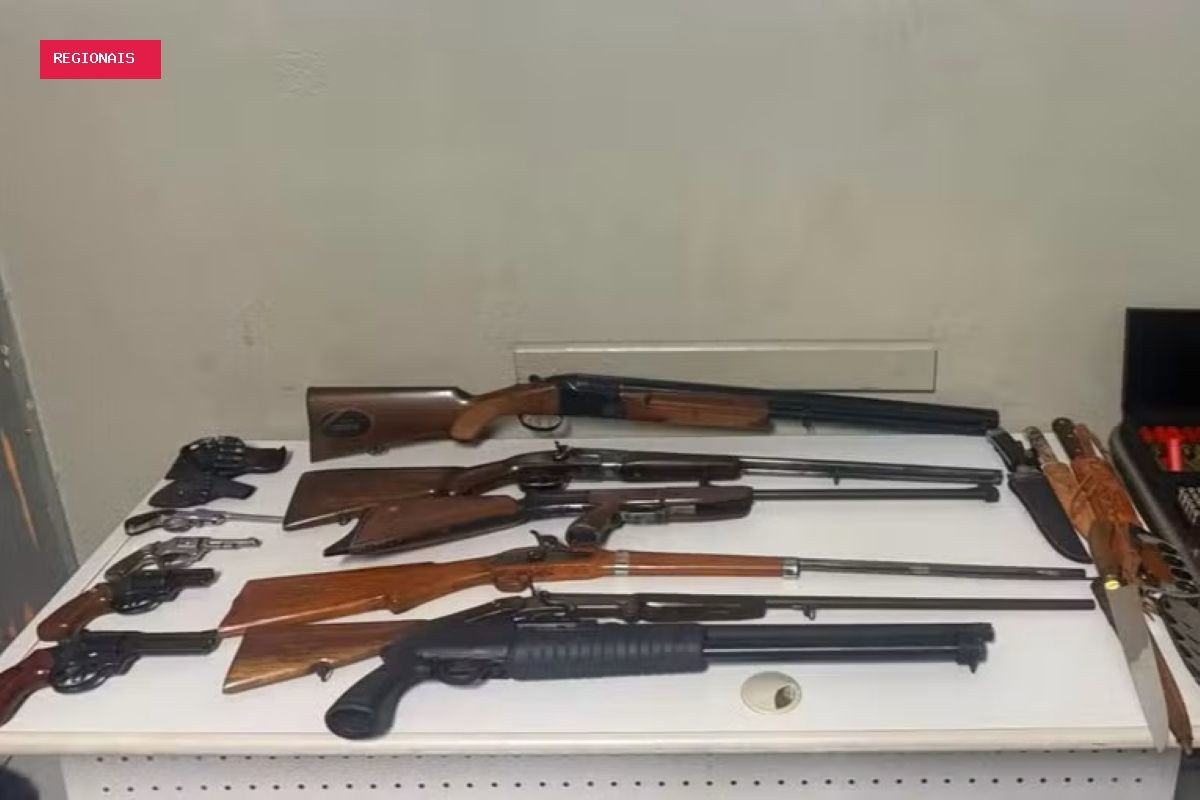 Homem de 68 anos tenta desviar da PM e acaba preso com 10 armas