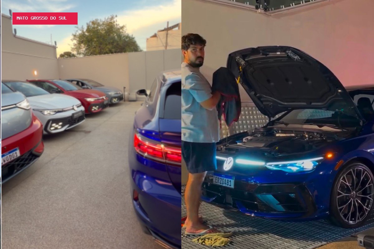 Golf-GTI: influencer preso por rifas on-line ostentava coleção milionária de carros vindos da Europa para MS