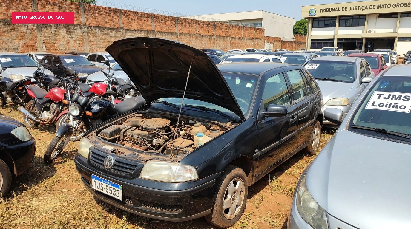 TJMS leiloa 19 veículos com motos a partir de R$ 1,6 mil e Gol por R$ 4,8 mil