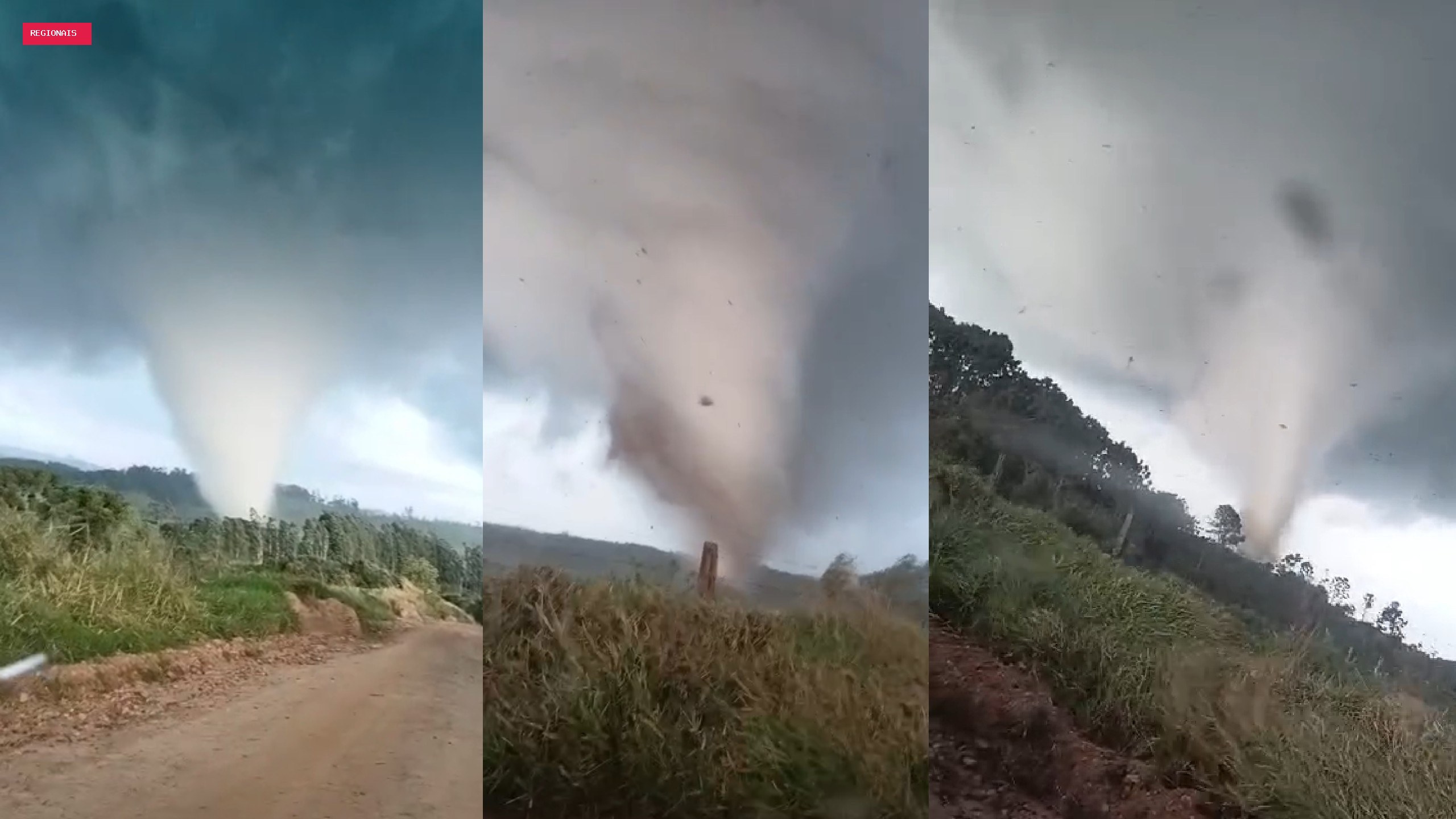 Agricultor chama atenção por tranquilidade enquanto filmava tornado no Paraná: 'Se apavorar é pior'