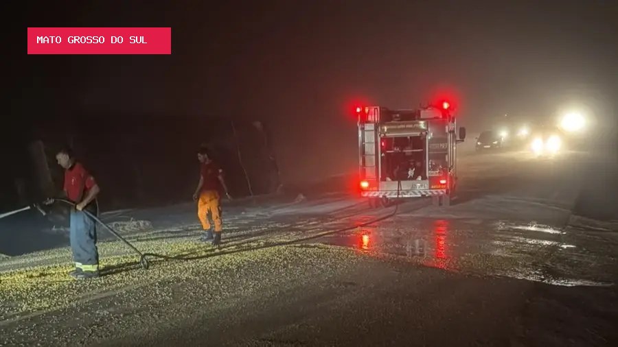 Acidente entre carreta e carro deixa sete mortos na MS-386