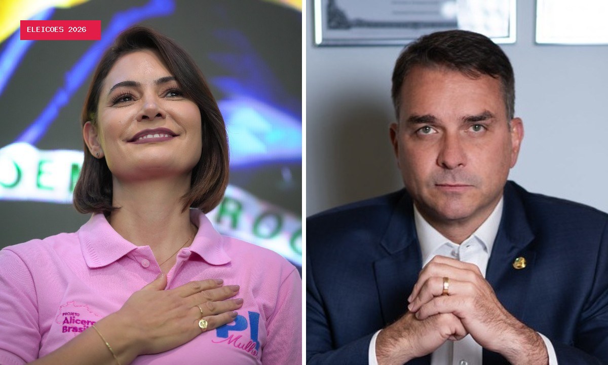 Michelle e Flávio Bolsonaro fazem primeira gravação para o horário eleitoral nesta terça-feira
