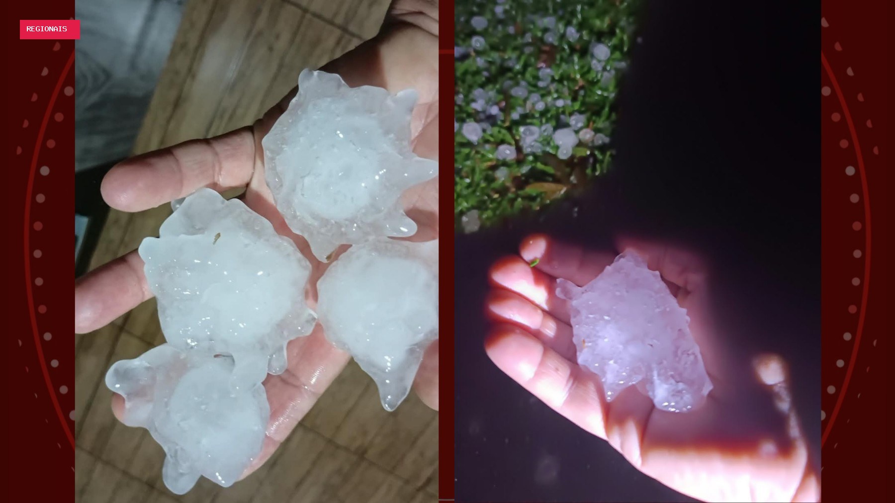 Temporais de granizo com pedras de gelo do tamanho de ovos de galinha causam estragos no Paraná
