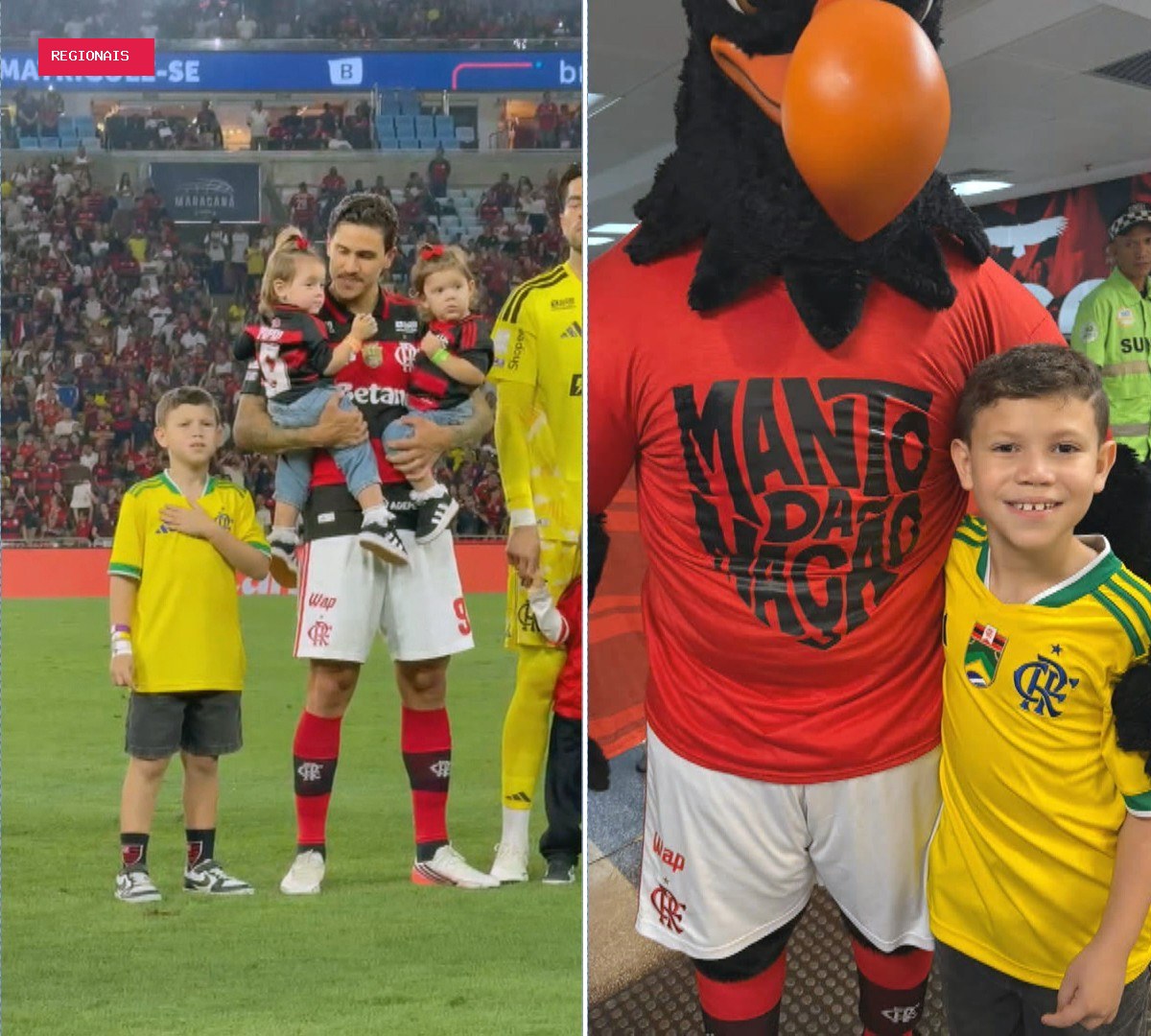 Menino que emocionou com recado ao pai visita Cidade da Polícia e entra em campo com jogadores do Flamengo