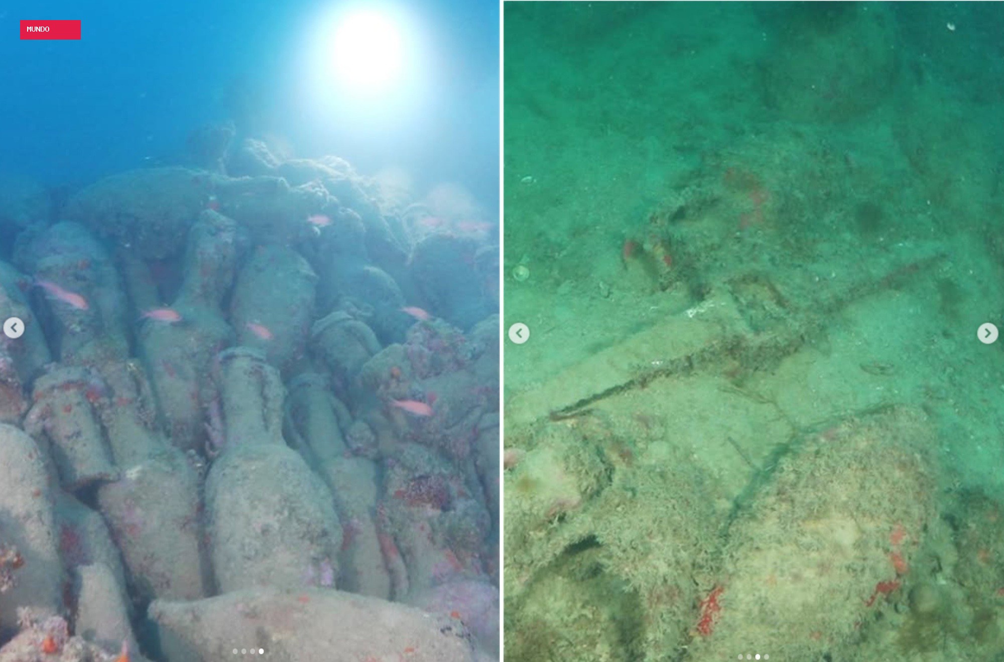 Mergulhadores encontram navio romano com mais de 2 mil anos na costa da Sicília