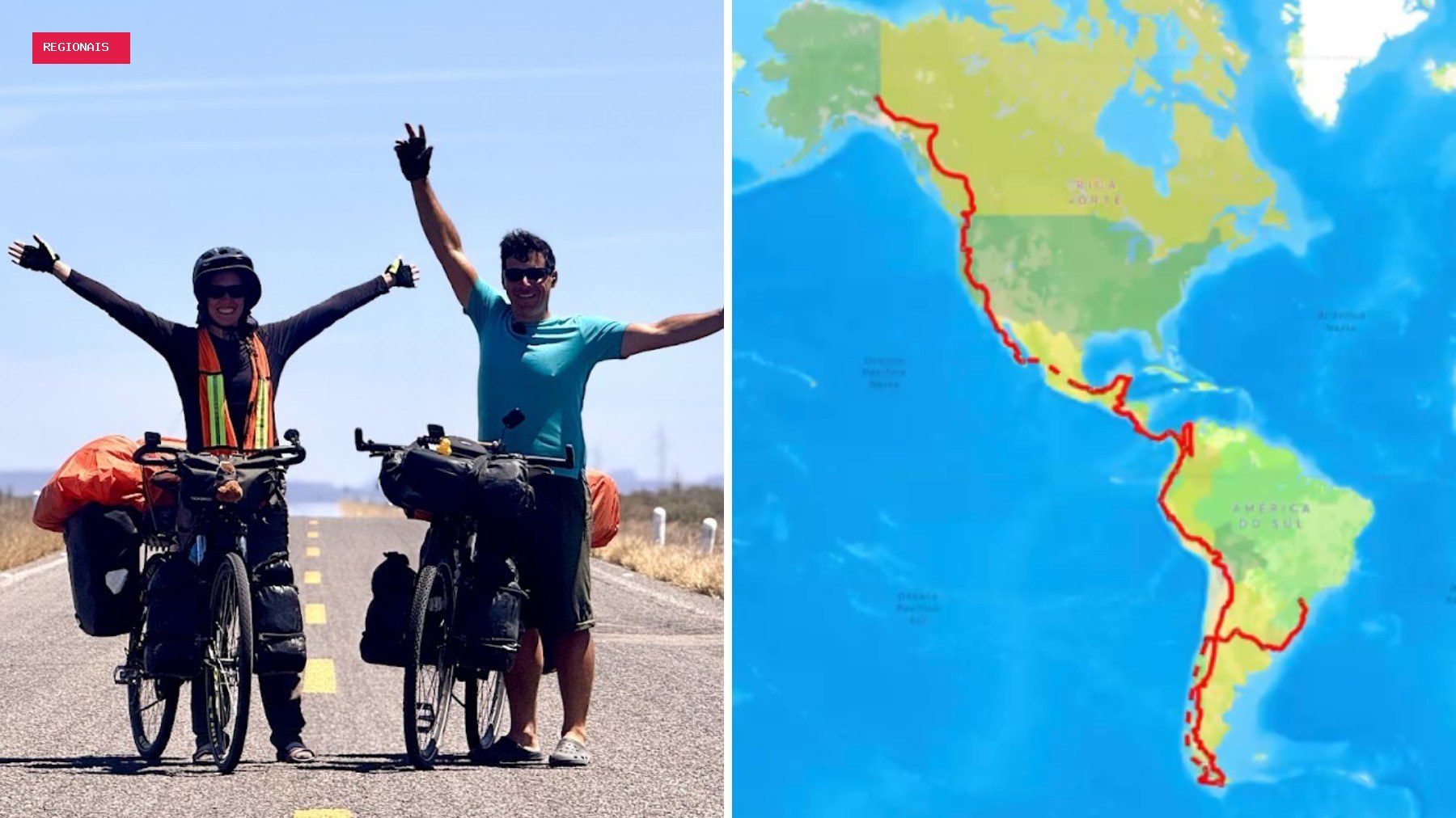 Casal paranaense larga emprego, vende tudo e passa mais de dois anos viajando de bicicleta para cruzar a