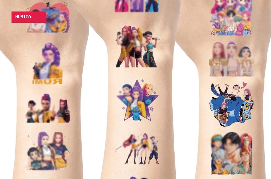 These ‘KPop Demon Hunters’ Temporary Tattoos Let You Rep Your Favorite Characters and Display