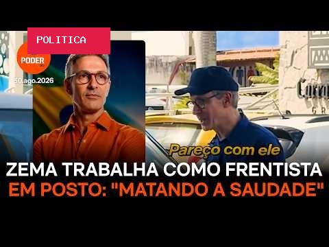 Zema se veste de frentista e diz “relembrar” antiga profissão
