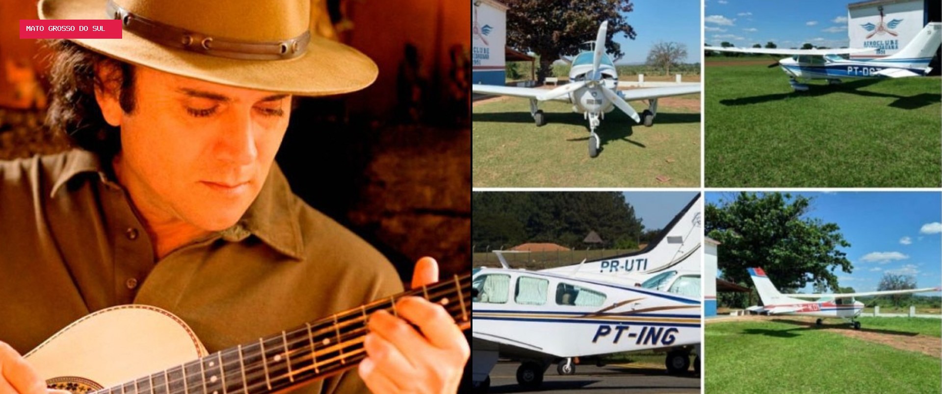 Avião de Almir Sater e outros 2 foram levados por 18 criminosos em roubo cinematográfico