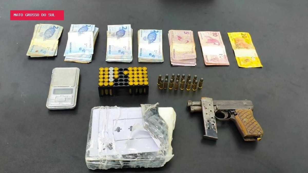 Suspeito de execução em Sidrolândia é preso com cocaína e arma raspada