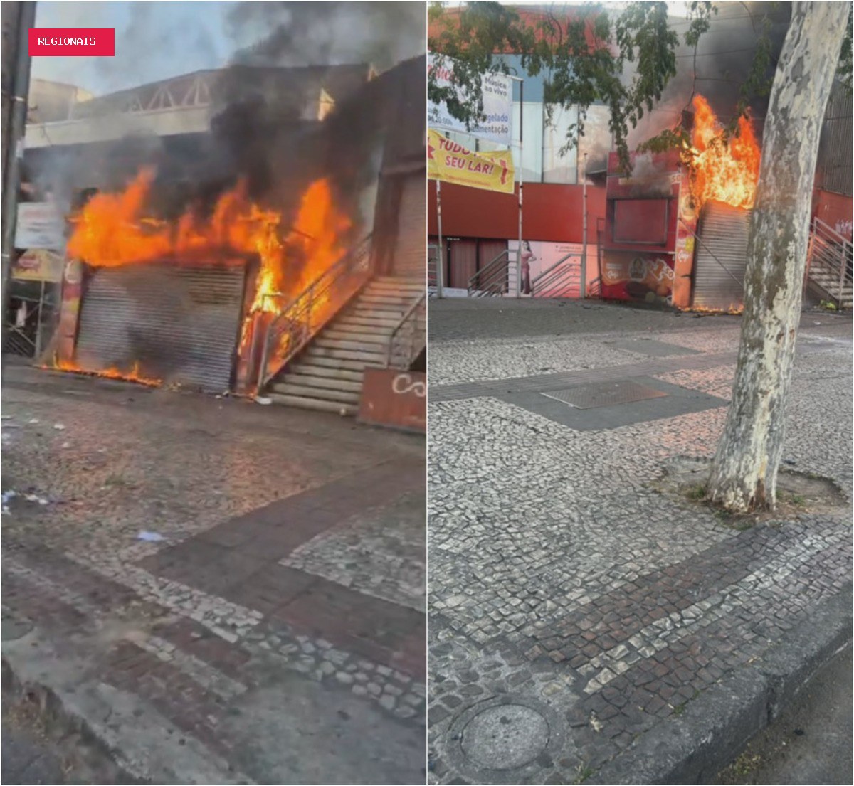 Incêndio atinge pastelaria em Venda Nova e mobiliza bombeiros em BH; VÍDEO