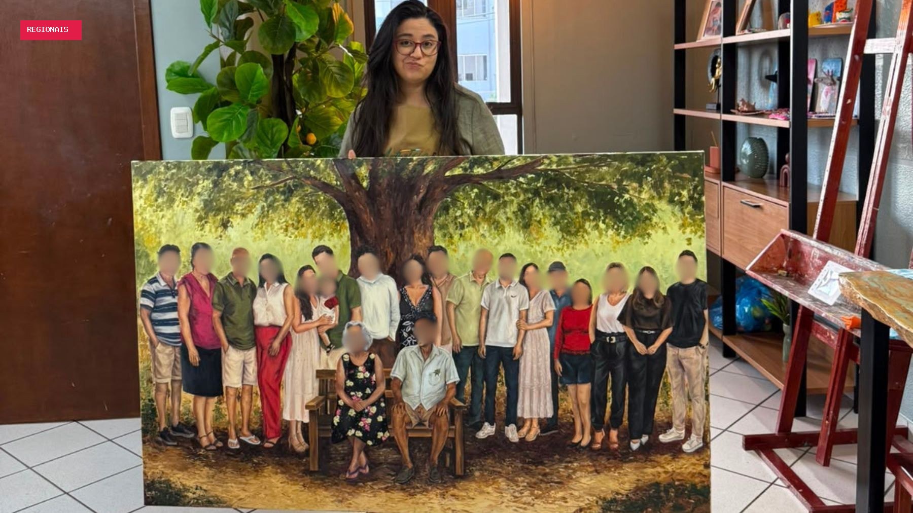 Artista do Paraná revela 'perrengue' após passar quatro meses pintando quadro de familiares de cliente e