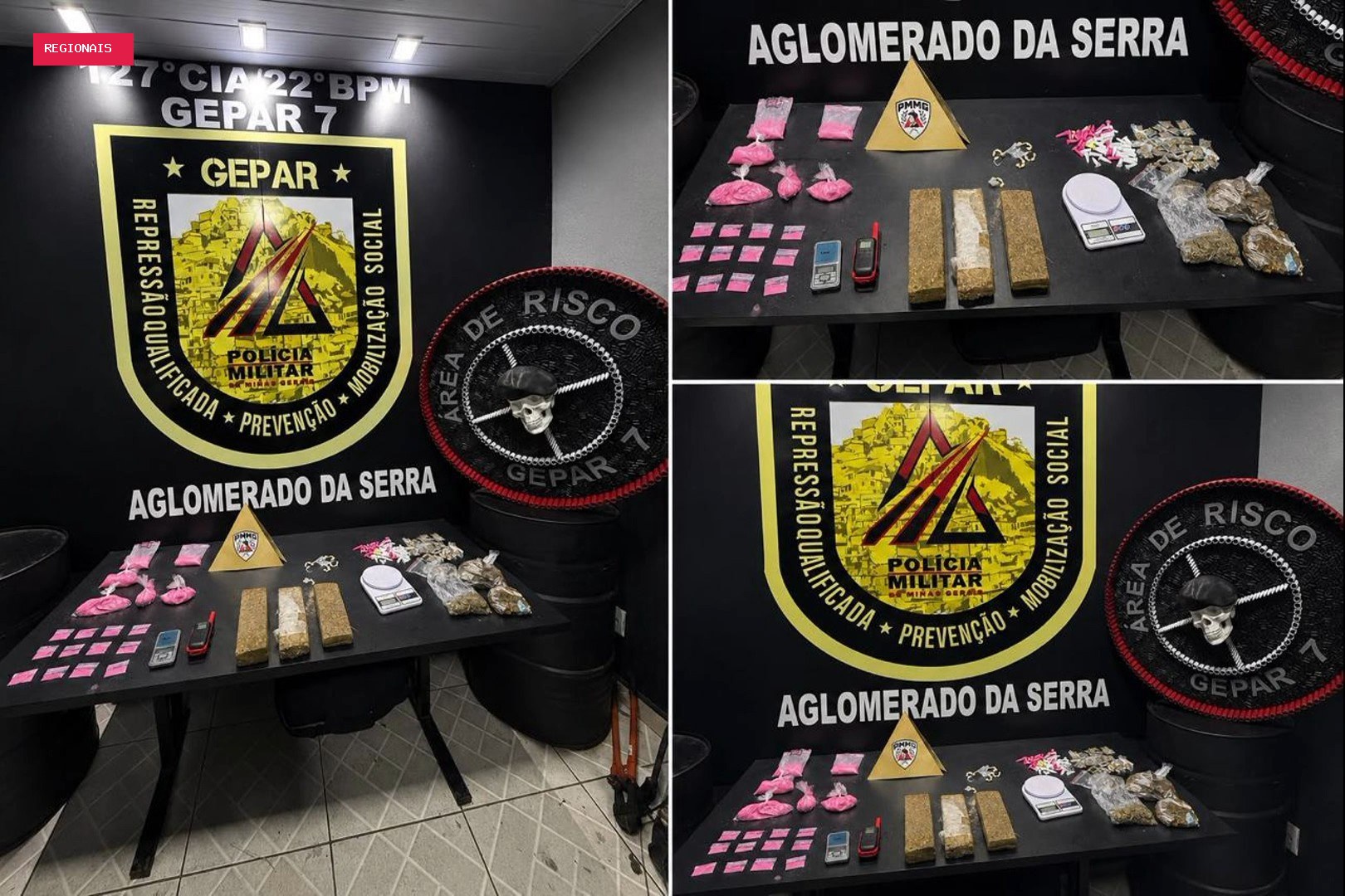 Após denúncia anônima, PM apreende 'cocaína rosa' no Aglomerado da Serra, em BH