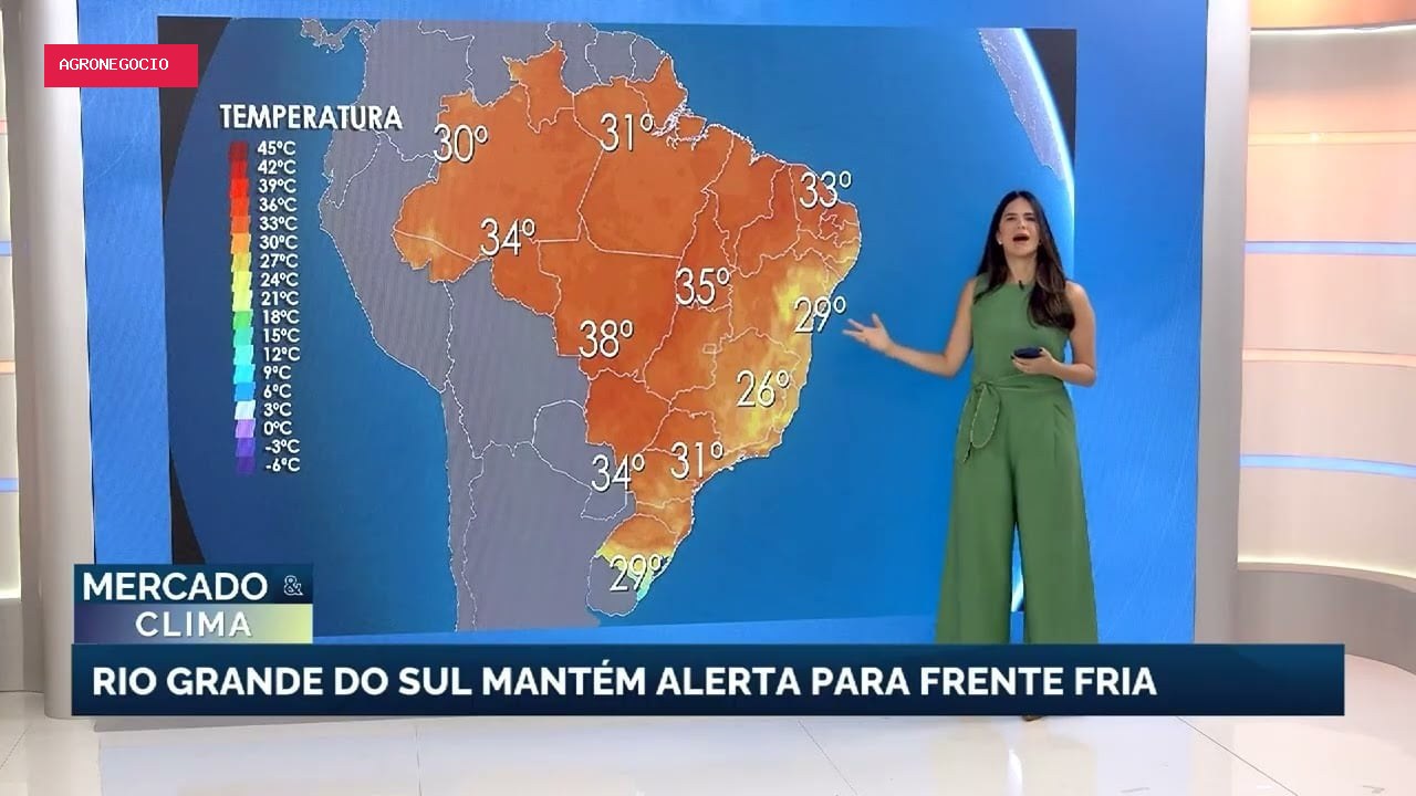 Frente fria provoca chuvas no Sul enquanto calor aumenta no Centro-Oeste
