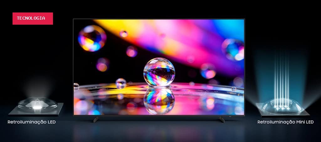 Samsung lança TVs Mini LED no Brasil com foco em IA, games e casa conectada
