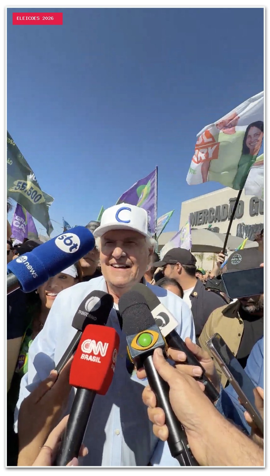 Sem Kassab, Caiado começa campanha com carreata em Goiás