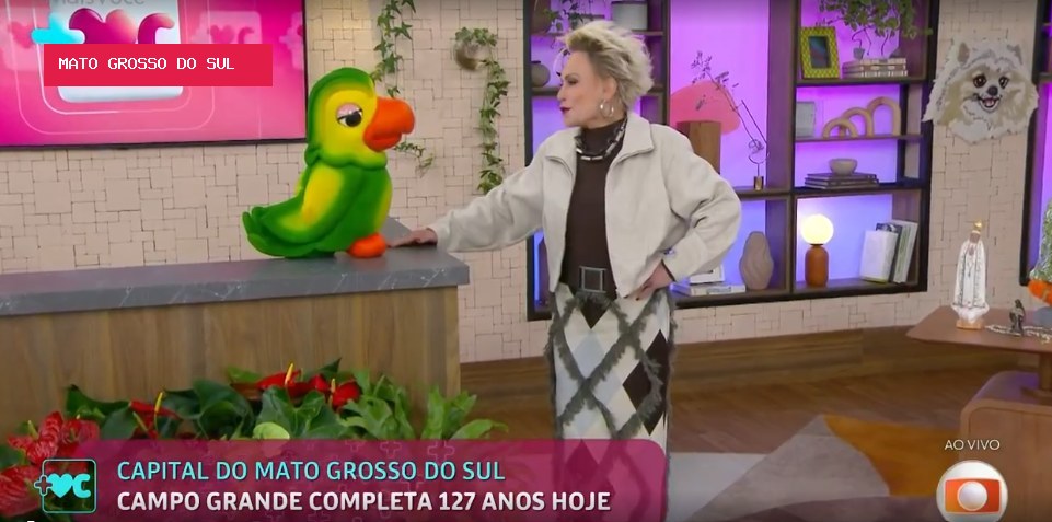 Ana Maria Braga dá parabéns a Campo Grande, mas erra dia do aniversário