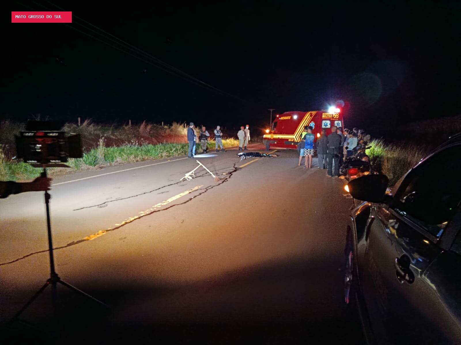 Motociclista morre atropelado por caminhão na MS-278