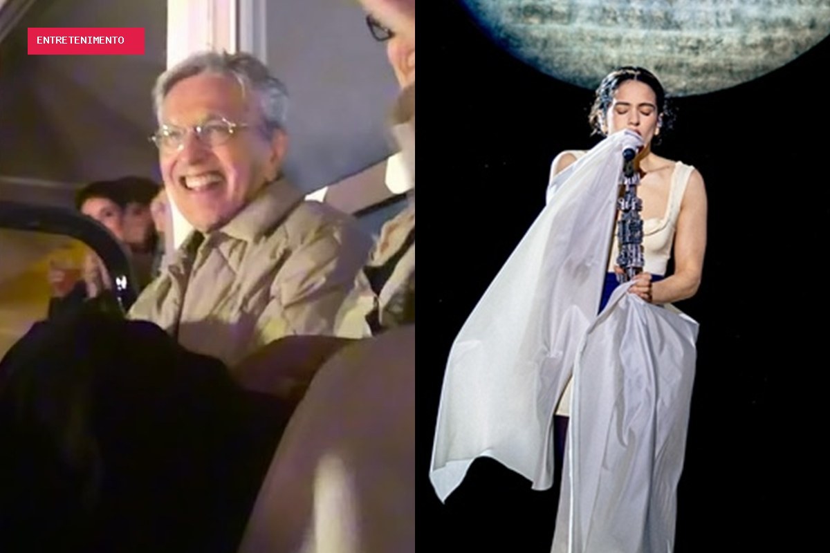 Rosalía exalta Caetano Veloso em show no Brasil: “Um beijo, mestre”