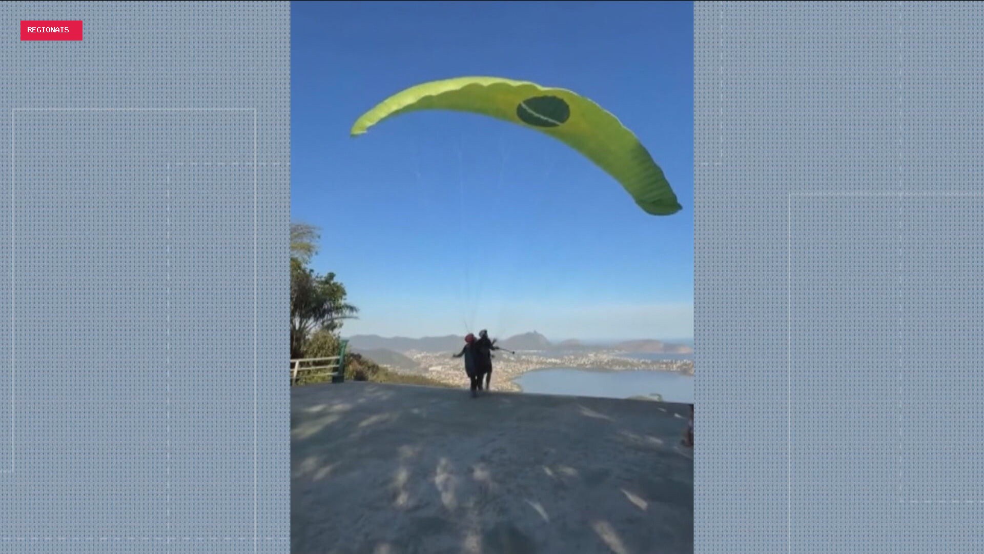 Turista cai em árvores durante voo de parapente no Parque da Cidade, em Niterói