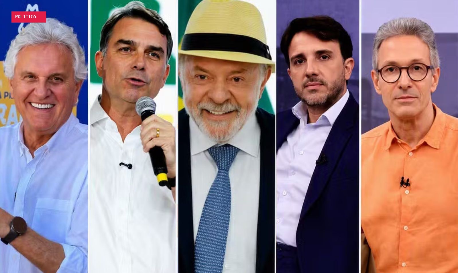 Quaest em GO: Ronaldo Caiado, 32%; Flávio Bolsonaro, 27%; Lula, 20%; Renan Santos; 2%; Romeu Zema, 2%
