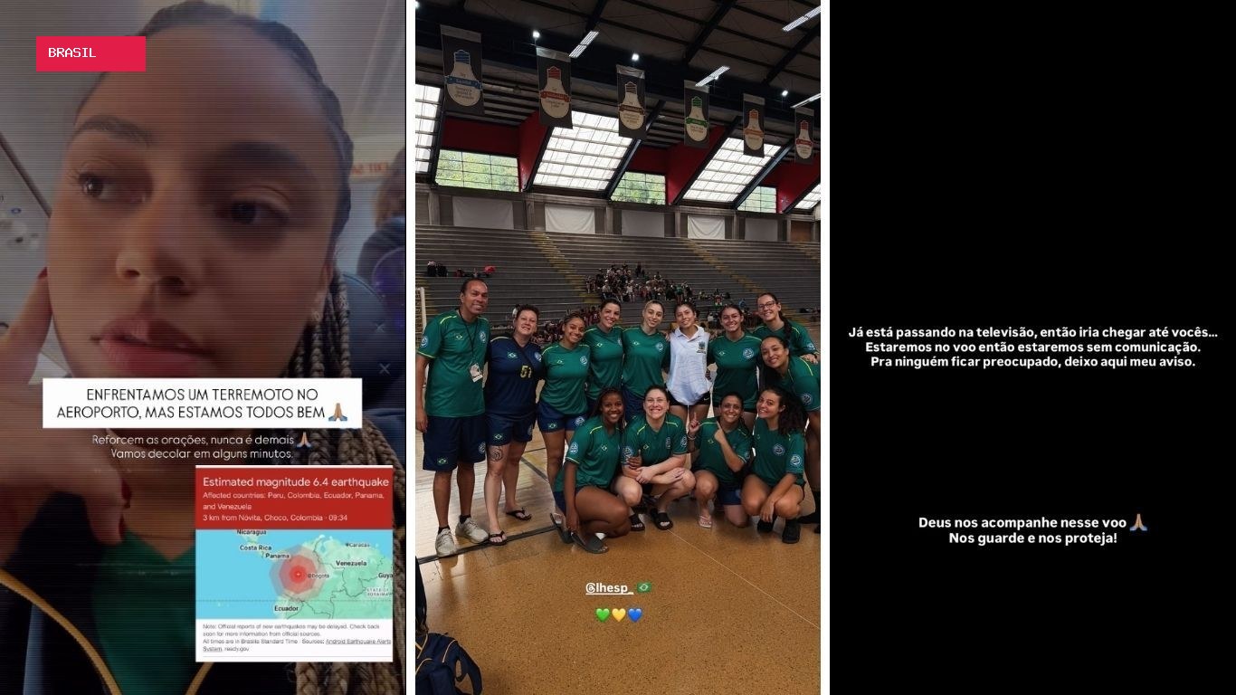 'Foi um susto muito grande': atleta de handebol relata tensão após terremoto na Colômbia