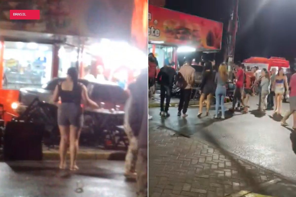 Motorista sem CNH é preso após carro invadir calçada de lanchonete e atingir clientes no litoral de SP