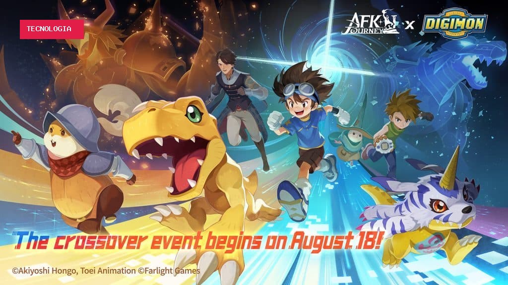 Digimon Adventure chega a AFK Journey em crossover limitado com Taichi, Yamato e digievoluções