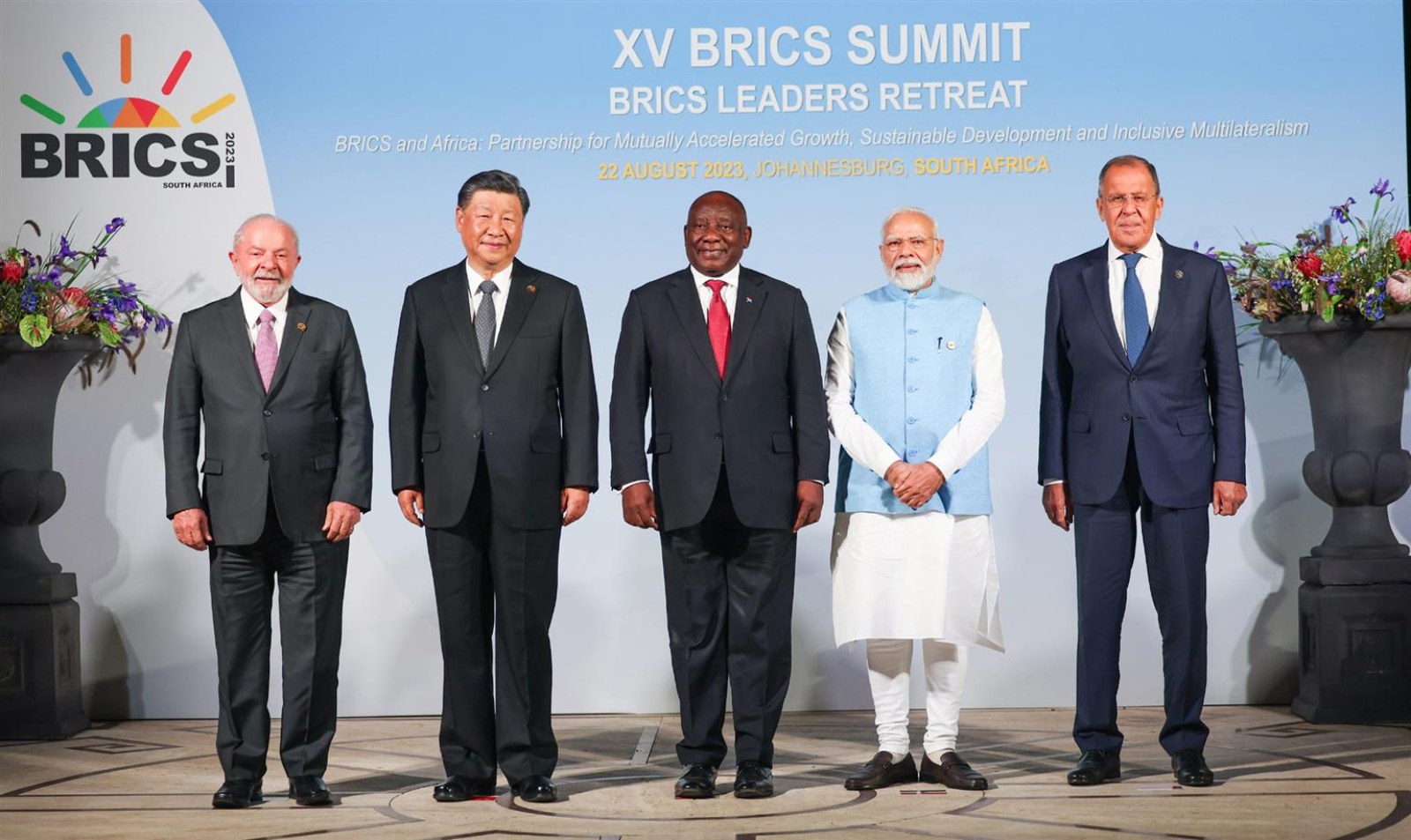 Líderes do BRICS na cúpula de 2023 em Joanesburgo
