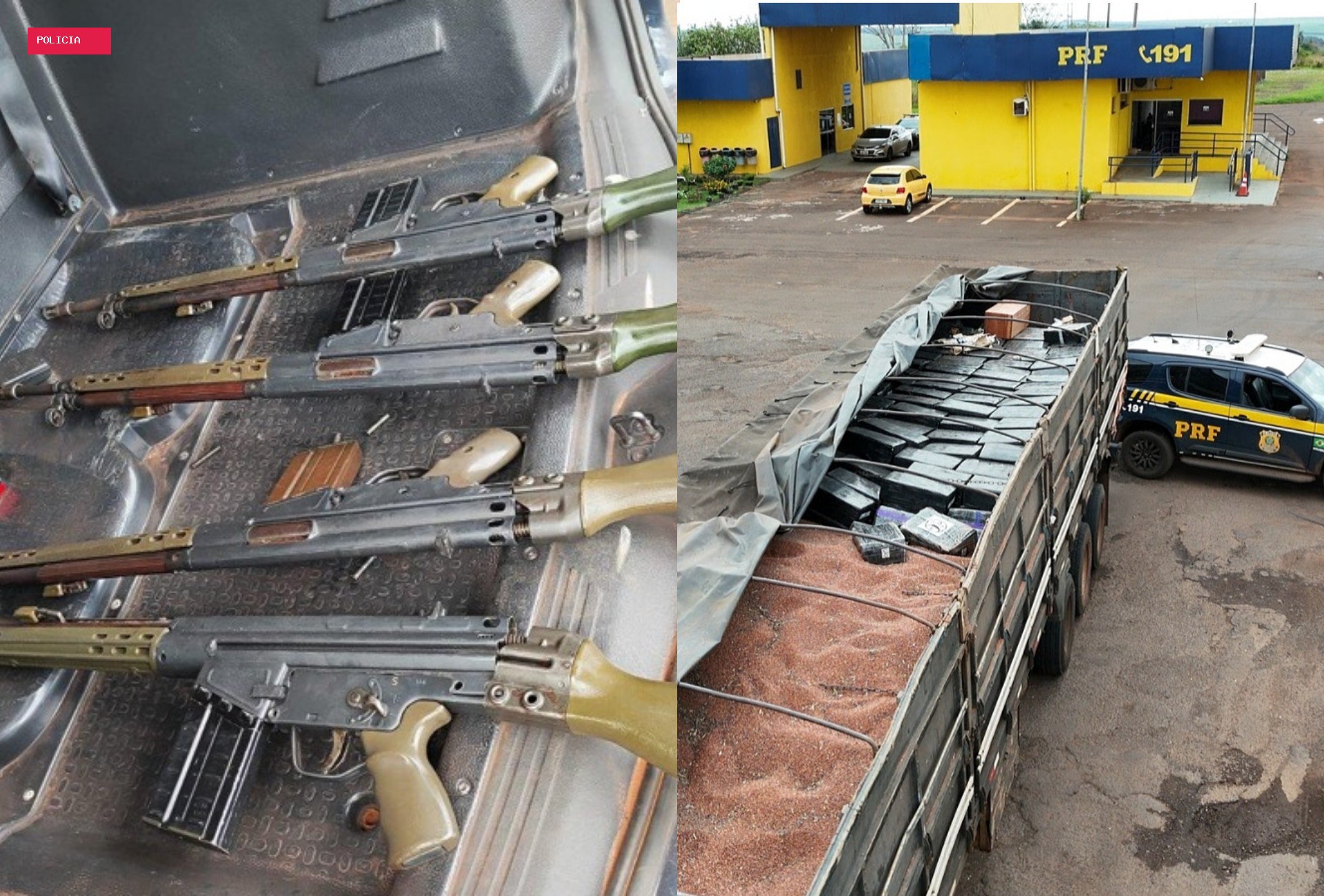 PRF apreende mais de 6 toneladas de maconha e quatro fuzis escondidos em carga de sementes na BR-163