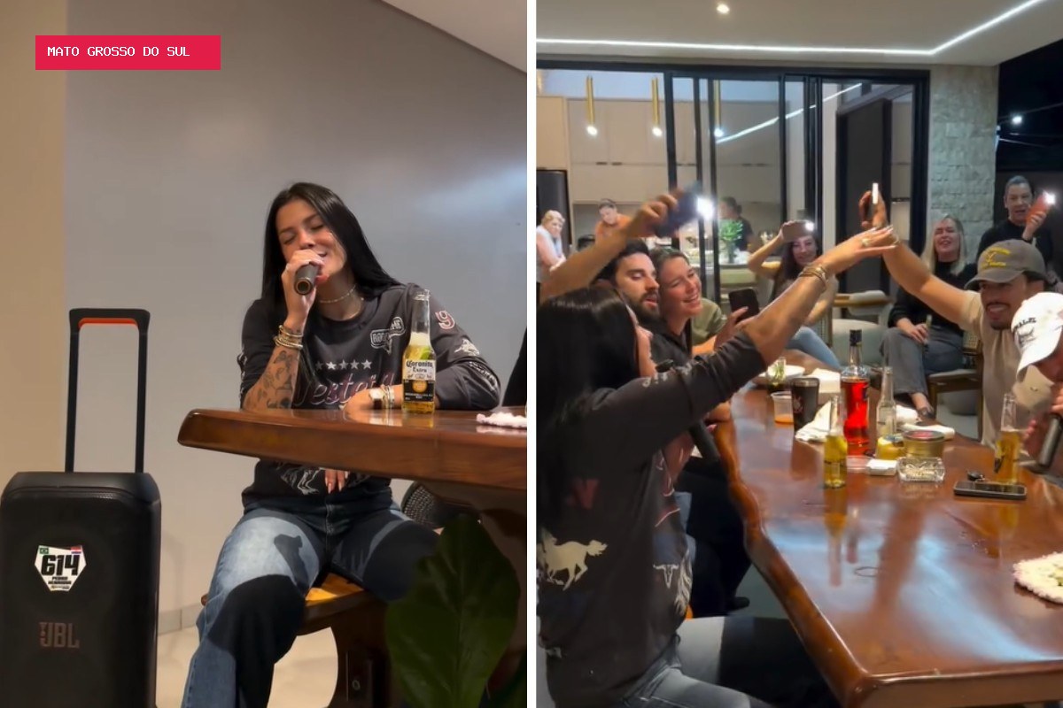 Ana Castela faz ‘show particular’ em casa para família e amigos no MS