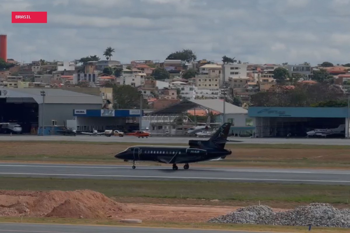 Jatinho de Neymar pousa em BH para velório do empresário mineiro Bruno Avelar