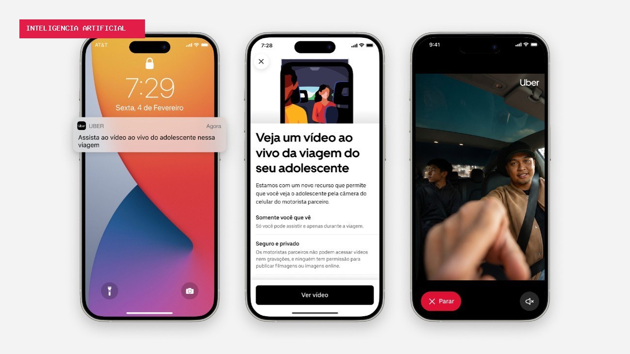 Uber libera vídeo ao vivo para pais em viagens de filhos adolescentes