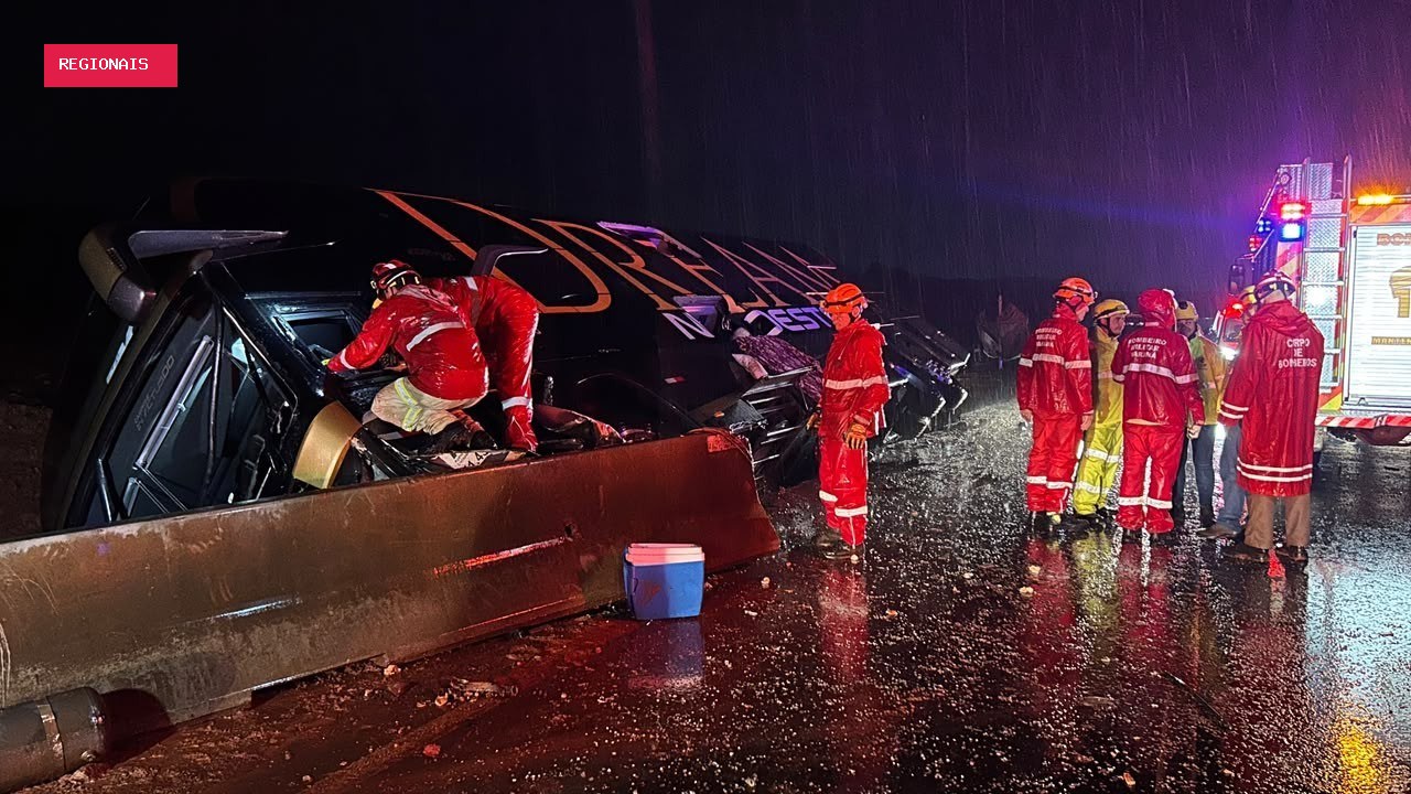 Acidente de ônibus deixa 10 feridos na BR-376, no Paraná
