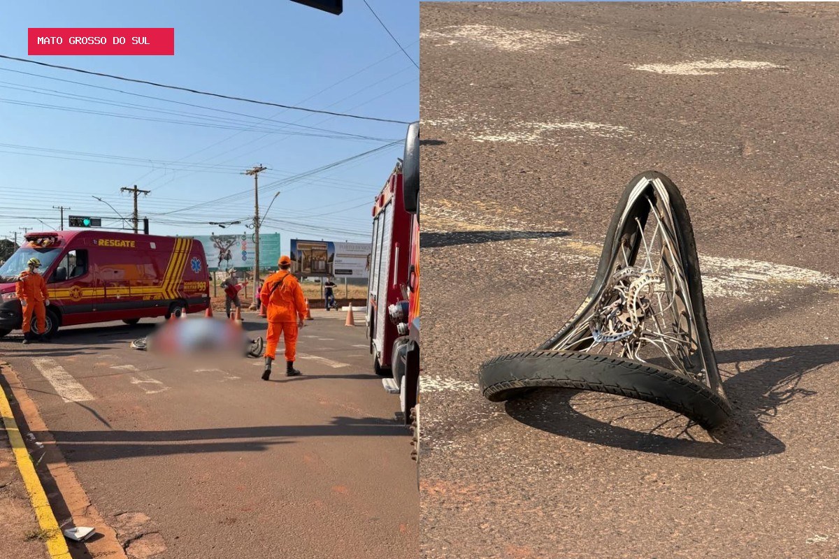 Mulher em bicicleta elétrica morre atropelada por caminhão em MS