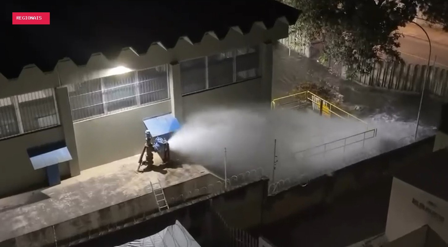 Muro cai durante vazamento em Estação da Copasa, no Barreiro