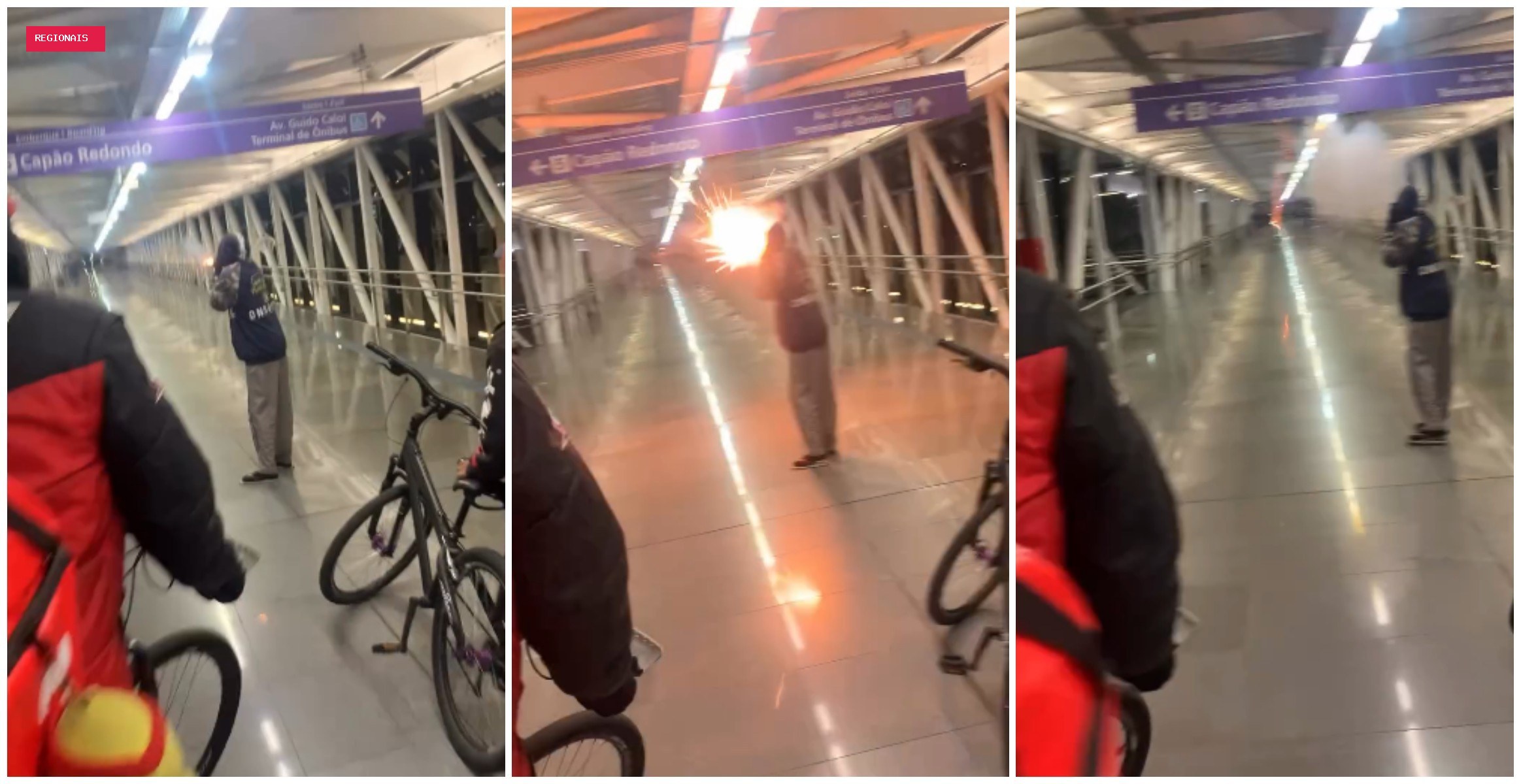 Entregadores soltam rojões dentro de estação da Linha-5 Lilás do metrô após denúncia de agressões contra