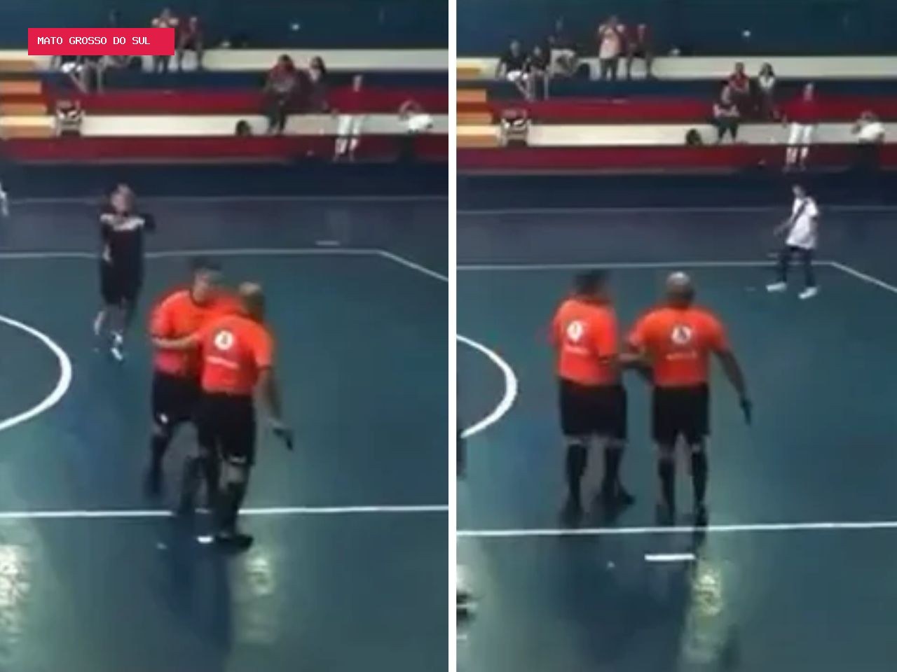 Árbitro saca arma na frente de crianças durante confusão em jogo de futsal em Campo Grande; VÍDEO