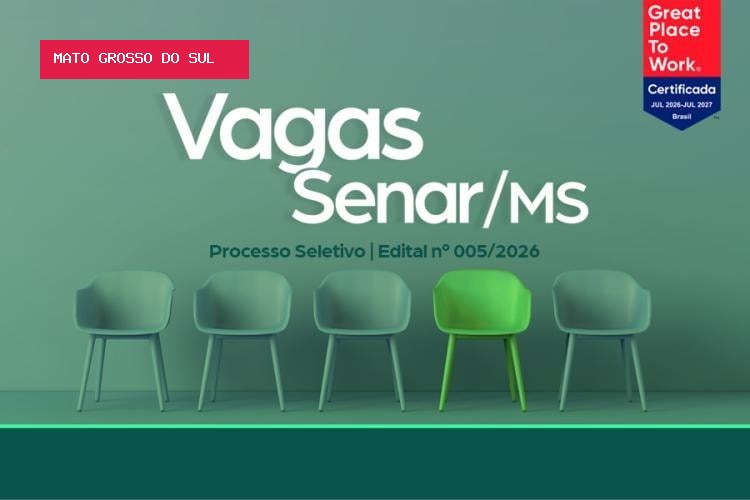 Senar/MS abre processo seletivo com salários de até R$ 5,4 mil