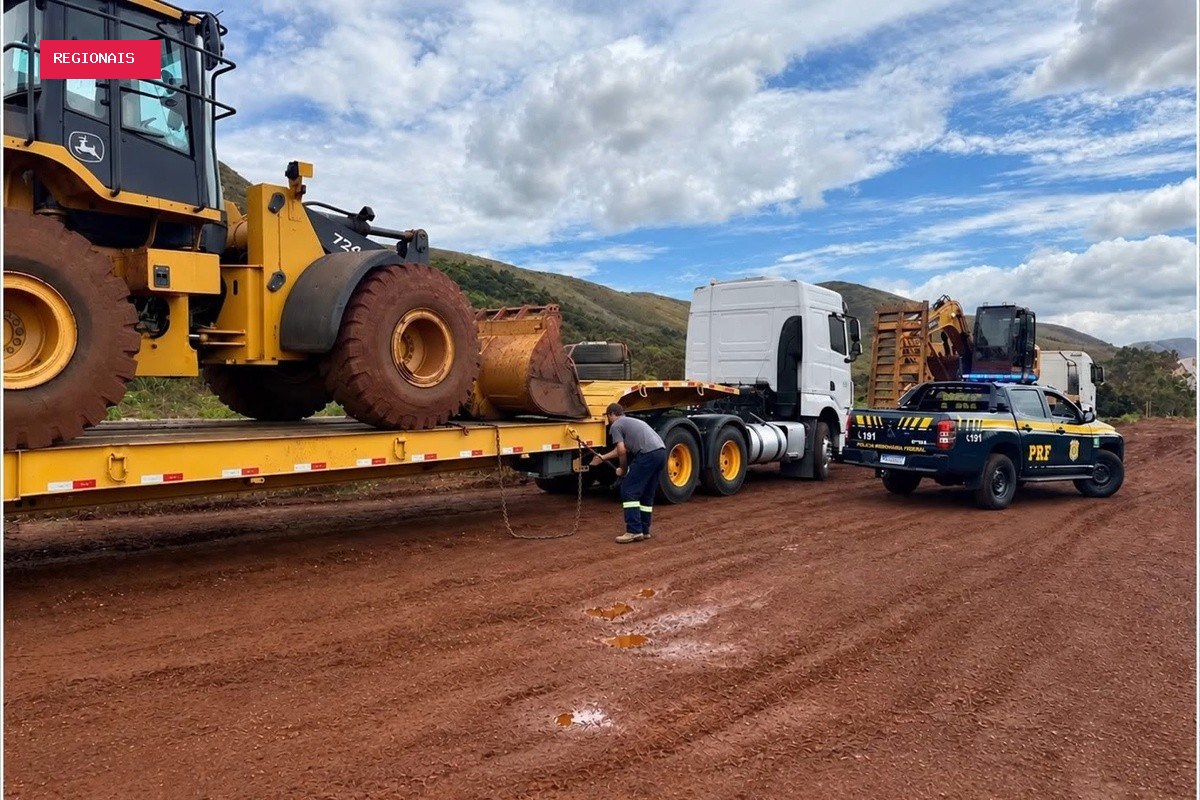 Escavadeira e outros equipamentos usados em extração ilegal de minério são apreendidos na Grande BH